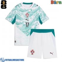 Fotballdrakt Barn Portugal Rafael Leao #17 Bortedraktsett VM 2026 Kortermet (+ Korte bukser)